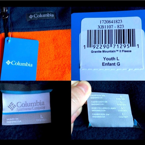 NEW COLUMBIA FLEECE JACKET Granite Mountain II Fleece Full Zip Large Kids UNISEX - Picture 4 of 14
